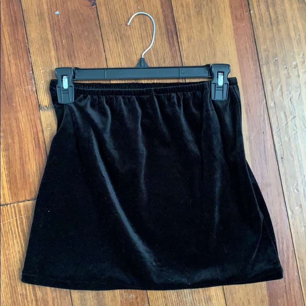 Black velvet skirt